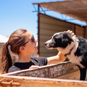 woman and dog