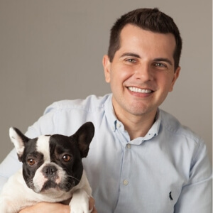 veterinarian and his dog